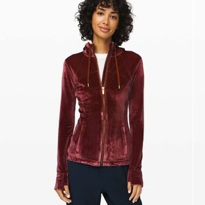 Lululemon Garnet Gold Velvet Define Hoodie Zip Up Jacket Size 6